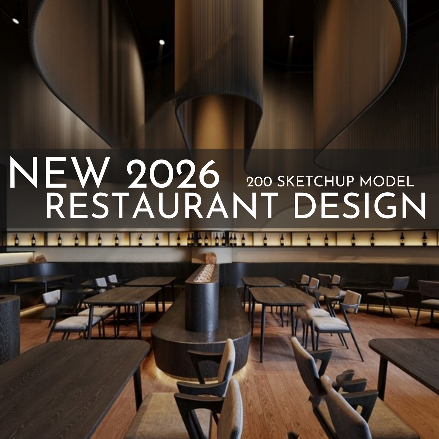 2026 NEW! 200 Restaurant - Sketchup 3D Hotel Room Interior Design Model