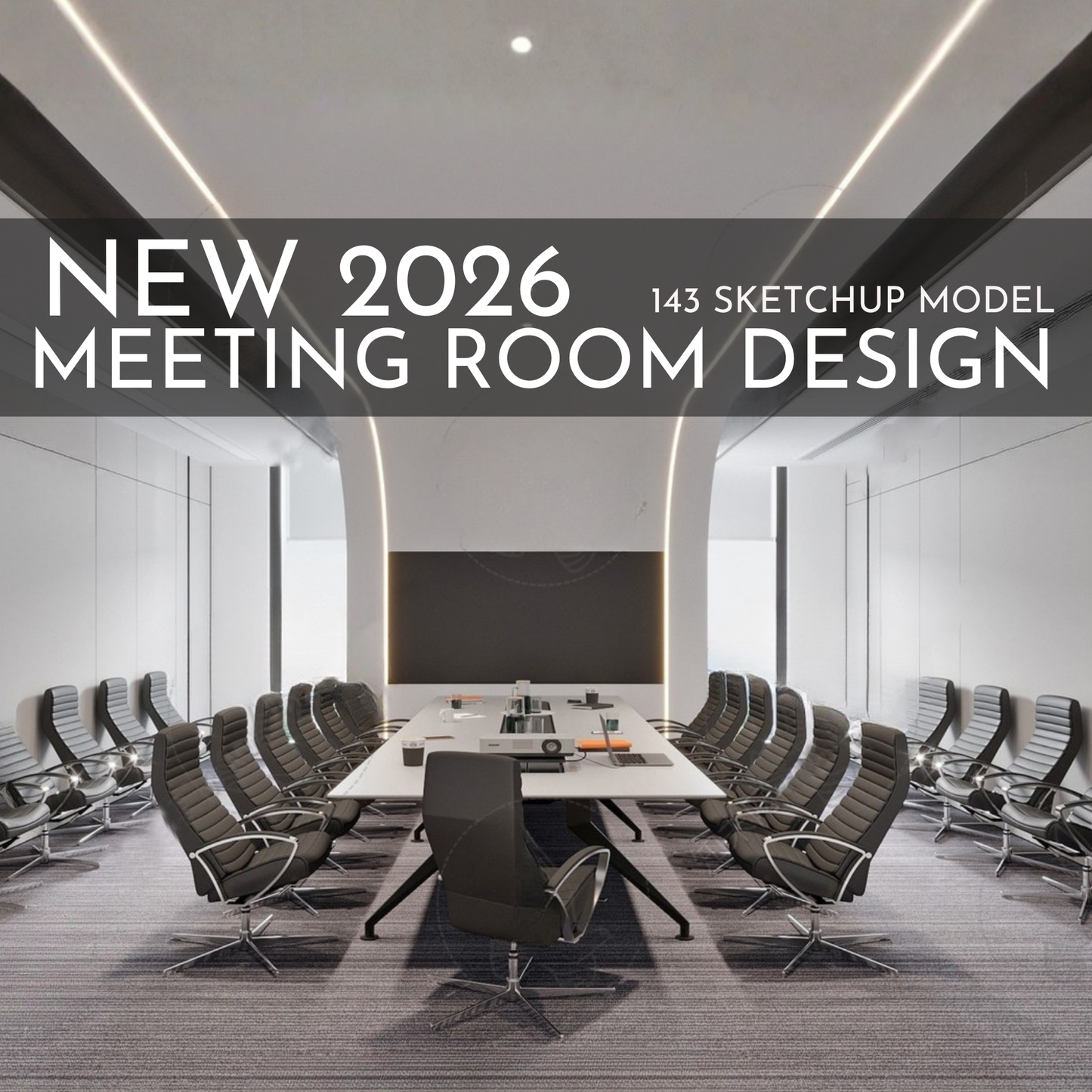 Meeting Room Design | 143 SketchUp 3D Models | Office Interior Asset Full Bundle