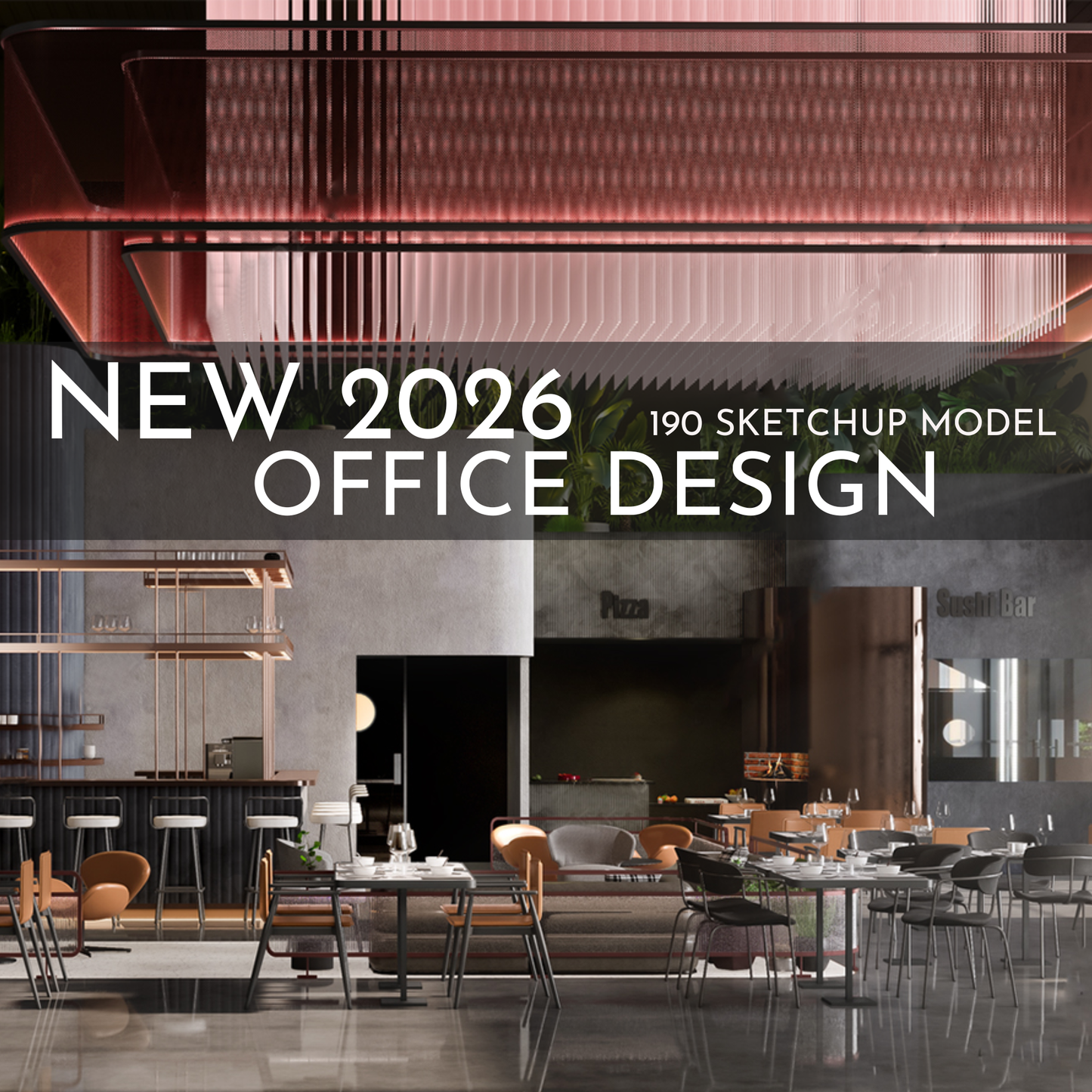 Office Design | 190 SketchUp 3D Models | Corporate Interior Asset Full Bundle