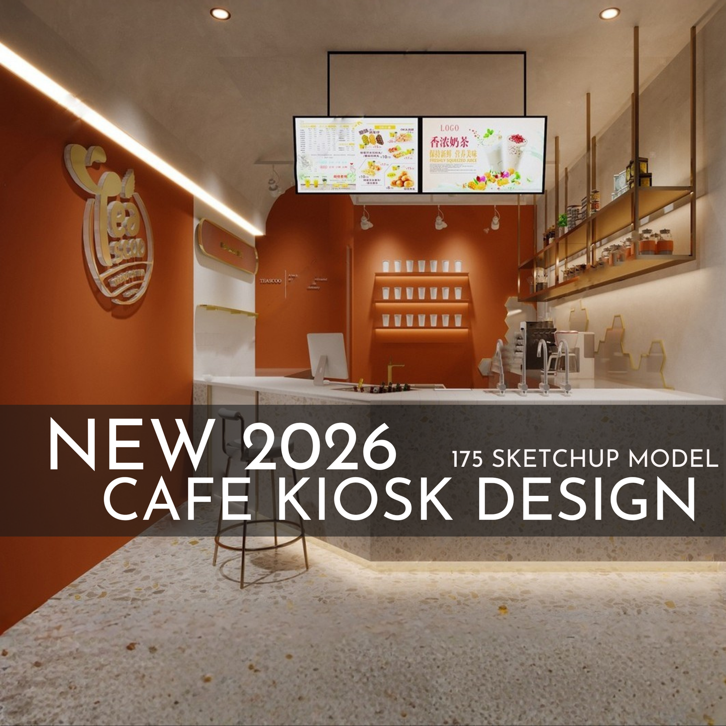 175 Cafe Kiosk Design SketchUp 3D Models | 2026 New Design | Interior Asset Pack