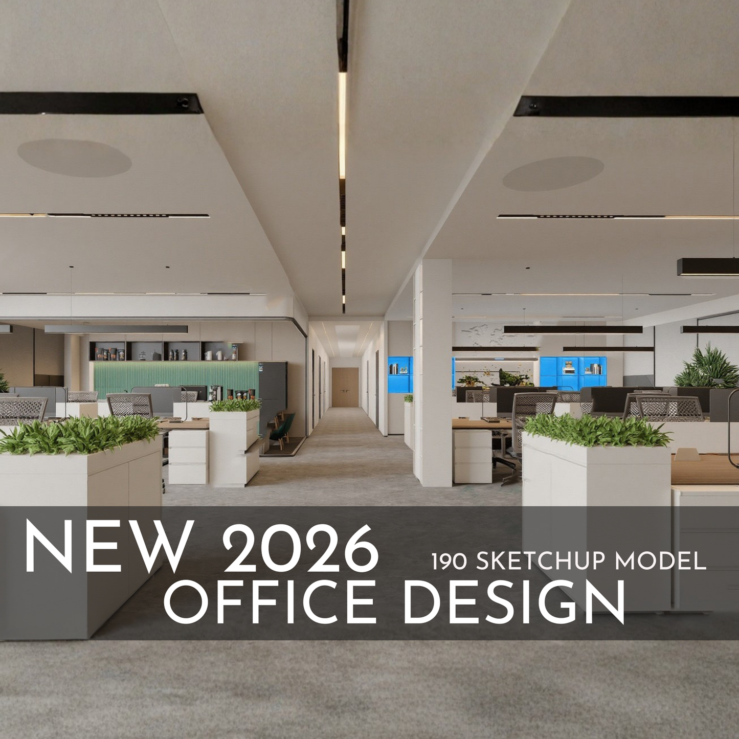 Office Design | 190 SketchUp 3D Models | Corporate Interior Asset Full Bundle