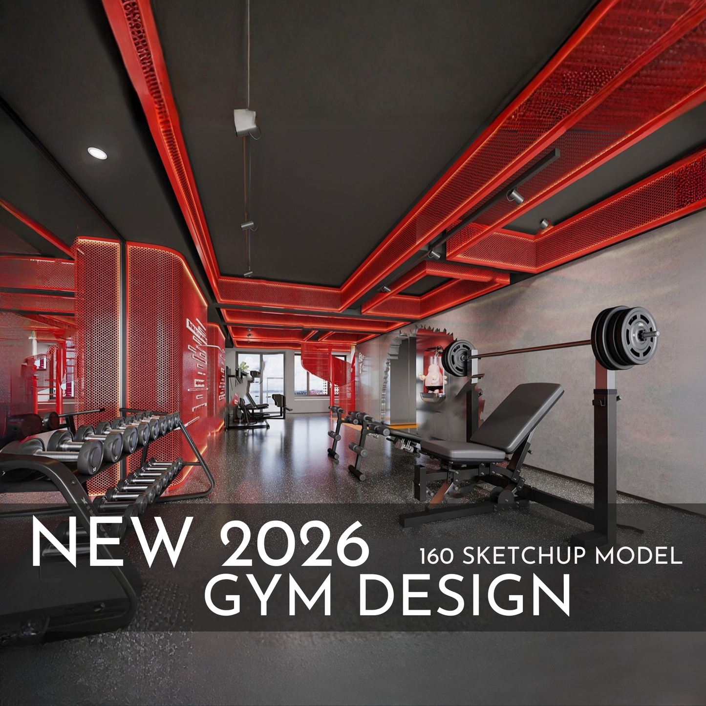 Gym Design | 160 SketchUp 3D Models | Commercial Interior Asset Full Bundle