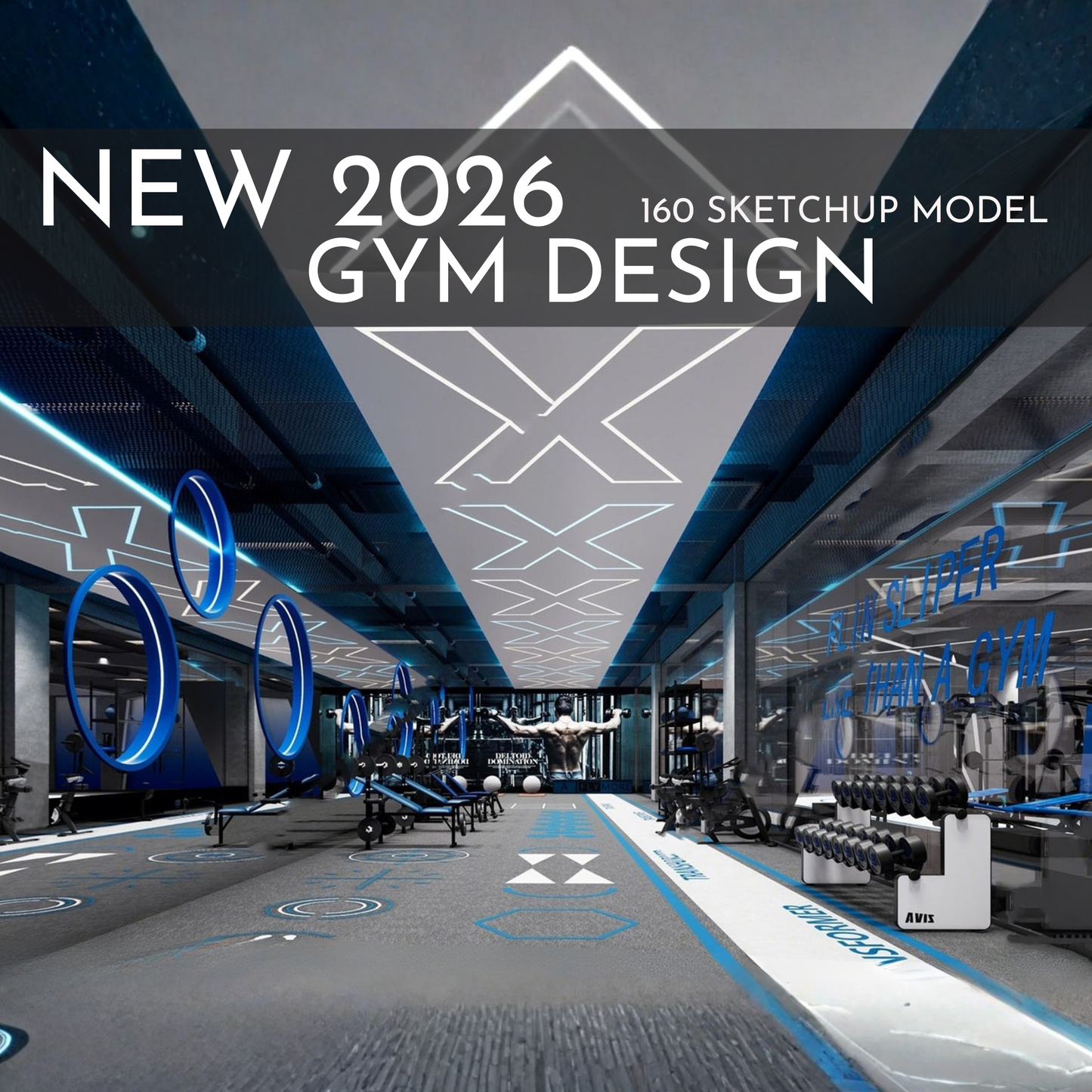 Gym Design | 160 SketchUp 3D Models | Commercial Interior Asset Full Bundle